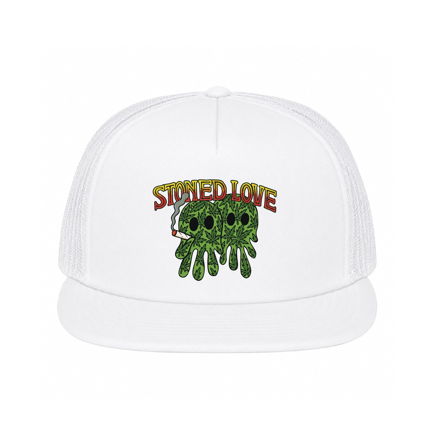 Stoned Love Flat Bill Foam Hat (White)